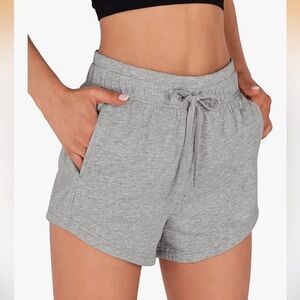 Women’s Ododos Casual Comfy Grey Sweat Shorts With Pockets Lounge Shorts Sz XL